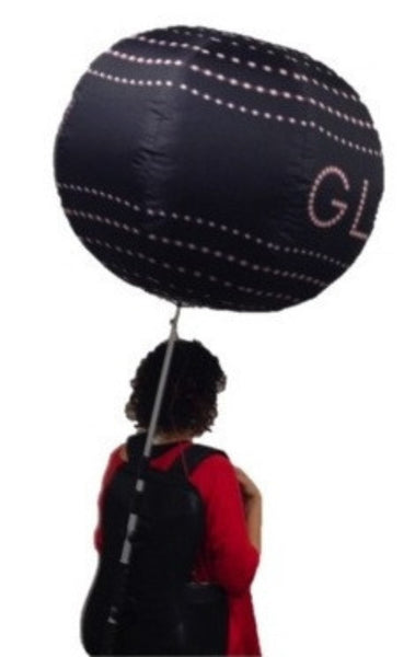 Inflatable promotional backpack sphere 